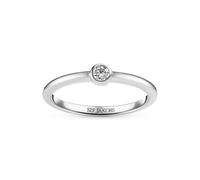 Sif Jakobs Sterling Silver White Zirconia Sarzana Uno Ring SJ-R2632-CZ - - Size 58 - Sterling Silver / Rhodium Plated / Zirconia