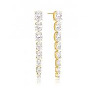 Sif Jakobs White Zirconia Ellisse Lungo Otto Earrings SJ-E2324-CZ-YG - - 18k Gold Plated / White Zirconia