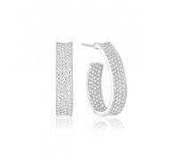 Sif Jakobs White Zirconia Felline Concavo Earrings SJ-E2390-CZ - Bold - 925 Sterling Silver / White Zirconia