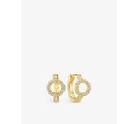 Sif Jakobs Womens Gold Biella Creolo Piccolo 18ct Yellow Gold-plated Sterling-silver and Zirconia Hoop Earrings
