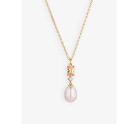 Sif Jakobs Womens Gold Galatina 18ct Yellow Gold-plated Sterling Silver, Zirconia and Freshwater Pearl Pendant Necklace 50cm
