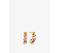 Sif Jakobs Womens Gold Ivrea Creolo Piccolo 18ct Yellow Gold-plated Sterling Silver and Zirconia Hoop Earrings 1.5x0.5cm