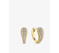 Sif Jakobs Womens Sif Jakobs Goccia Circolo 18ct Yellow Gold-Plated Sterling-Silver and Cubic Zirconia Hoop Earrings Gold 1 Size