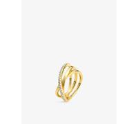 Sif Jakobs Womens Sif Jakobs Spirale 18ct Yellow Gold-Plated Sterling-Silver and Cubic Zirconia Ring Gold P