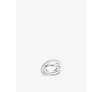 Sif Jakobs Womens Sif Jakobs Spirale Sterling-Silver and Rhodium-Plated White Zirconia Ring 925 Sterling Silver P