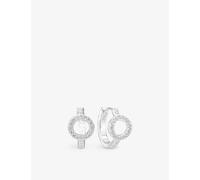 Sif Jakobs Womens Silver Biella Creolo Piccolo 18ct Yellow Gold-plated Sterling-silver and Zirconia Hoop Earrings