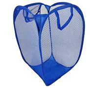 Sifcon Foldable Blue Pop Up Mesh Washing Laundry Basket