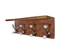 Sifcon International plc 4 Metal Hooks With Wooden Base