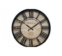 Sifcon International Plc 40.5cm Black & wood Effect Clock