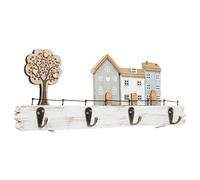 Sifcon International Plc Wooden Houses Design with Hooks Wall Hanging