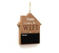Sifcon Wooden House Shape WiFi Hanging Sign Plaque with Chalkboard - Stylish & Functional Home Décor