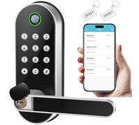 Keyless-Entry Fingerprint Smart Door Lock: Sifely Digital Electronic Lock with Code Passcode, Electric Door Knob, Biometric Door Handle Lock, Perfect for Exterior/Interior/Entry/Bedroom Doors (Gold)
