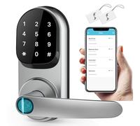 Sifely Smart Door Lock, Keyless Entry, Fingerprint & Keypad, Silver