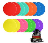 SIFENYU Spot Markers 9inch 8/16/24 pcs, Rubber Agility Dots for Sports Training, (16pcs 9inch (8colors))