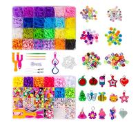 Siffredo Loom Band Kit, 40 Colours Rubber Bands with Clips Beads Charms, DIY Bracelet Making Kit, Craft Refill Loom Twist Bands Set with Accessories in Case for Party and Xmas Birthday Present