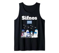 Sifnos Greek Island souvenir Greek architecture Greece flag Tank Top