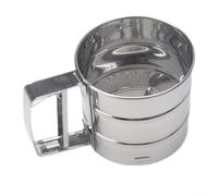 Sifter-Stainless Steel Hand Held Flour Sifter, Compact Semi-Automatic Shaker Cup Baking-Sieve Cup For Icing Sugar Cake(sliver)