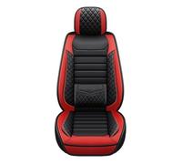 SIFUSM Auto Seat Covers Set Car Seat Cover Elegant Universal Faux Leather Easy-Clean Comfort Design Fits Major Models(Black Red Front)