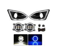 SIFUSM Work Lights Fog Lamps LED Fog Lamps For For Edge 2015 2016 2017 2018 DRL Daytime Running Lights Angel Eyes Halogen Auto Headlight 12V Car Accessories(White Blue Ring)