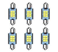 SIGANDG 6 Pcs 36MM Festoon LED Car Bulb,DC12-24V 6 SMD 2835 500LM LED Dome Reading 6500K(Xenon White) Bulbs Car Interior Light Replacement License Plate Lights Map Lamps No Polarity-2 Years Warranty