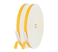 SIGANDG Foam Seal Tape, Draft Excluder for Windows, 2 Rolls 6mm(W) x 3mm(T) Total 20M Long, for Door Window Against Cold Draught/Anti-Collision/Soundproof/Waterproof/Dustproof
