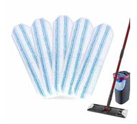 SIGANDG Microfiber Mop Pads, Microfibre power, 5 Pack Washable and Reusable Flat Mop Refills for Hard Floors and Easy to Replace, for Vileda H2prO / O-Cedar H2prO
