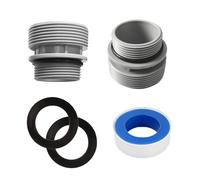 SIGANDG Pool Hose Adapter Set, 40mm to 1 1/2 Inch Hose Conversion Kit, PVC Material, Compatible with Intex, Coleman Filter Pumps, Pack of 2 Adapters with O-Rings and Sealing Tape