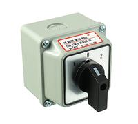 SIGANDG Universal Rotary Switch SZW26-20/D202.2D with Main Switch Outdoor Box LW28-20/4, 660 V, 20 A, ON-OFF-ON 3 positions, 2 phases, 8 terminals