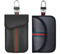 Siganorpy 2 Pack Assorted Faraday Pouches, Car Key Signal Blocker Pouch, RFID Blocking Anti-Theft Bag, Keyless Entry Remote Fob Protector, Anti-Hacking Security Case for Vehicle Keys