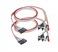 Siganorpy 2 Pack Desktop Computer Case Motherboard On/Off/Reset/HDD Switch Cord PC Power Button SW Cable ATX Case Front Bezel Wire with Red Green LED Indicator Light 2-Pin 27-inch