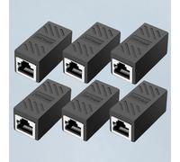 Siganorpy 6PCS RJ45 Coupler, Ethernet Cable Extender Coupler Female to Female Connector for Cat8 Cat7 Cat6 Cat5e Cat5 Network Cable Joiner (Black)