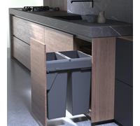 Sige Spa Sige 70L Under-Counter Pull-Out Waste Bin, 2 X 35L Removable Bins, Soft-Close, Suits 450mm Cabinet