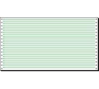 SIGEL 08371 Music Ruled Listing Paper, 8" x 375 mm, 1-part, 60 gsm, 1/6" green bar, 2000 sheets