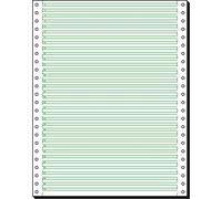 SIGEL 12247 Music Ruled Listing Paper, 12" x 240 mm, 1-part, 60 gsm, vp's, 1/6" green bar, 2000 sheets