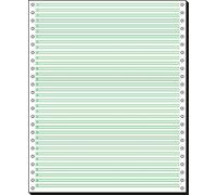 SIGEL 12251 Music Ruled Listing Paper, 12" x 250 mm, 1-part, 60 gsm, 1/6" green bar, 2000 sheets