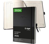 Sigel 2026 Conceptum Vertical Weekly Planner A5 Hardback Black