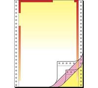 SIGEL 22256 Letter Listing Paper, 12" x 240 mm, pre-punched, microperforated, 3-part, 80/57 gsm, vp's, red/yellow/pink, blank, 400 sets