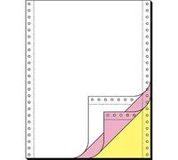 SIGEL 32249 Listing Paper, 12" x 240 mm, pre-punched, microperforated, 3-part, 70/53/57 gsm, pink/yellow copy, blank, 600 sets