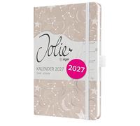 SIGEL 7J349 Weekly planner Jolie 2027-1 year - approx. A5 - Cosmic Fantasy Beige - 2 pages = 1 week - hardcover - 80 gsm - beige/white - 174 p. - FSC-certified