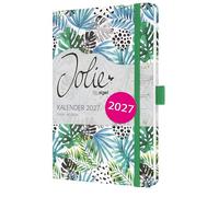 SIGEL 7J355 Weekly planner Jolie 2027-1 year - approx. A5 - Green Jungle Fever - 2 pages = 1 week - hardcover - 80 gsm - green/light blue - 174 p. - FSC-certified