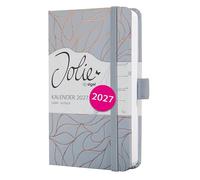 SIGEL 7J364 Weekly planner Jolie 2027-1 year - approx. A6 - Twilight Grey - 2 pages = 1 week - hardcover - 80 gsm - light grey/rose gold - 174 p. - FSC-certified