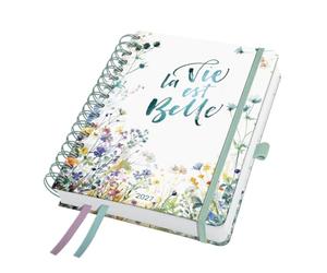 SIGEL 7J607 Spiral diary Jolie 2027-1 year - approx. A5 - Summer Tangle - 2 pages = 1 week - hardcover - 120 gsm - petrol green/purple/yellow/blue - 240 p. - FSC-certified