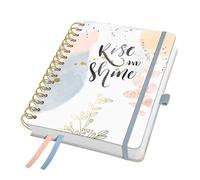 SIGEL 7J608 Spiral diary Jolie 2027-1 year - approx. A5 - Soft Glimmer - 2 pages = 1 week - hardcover - 120 gsm - rose/grey/apricot/gold - 240 p. - FSC-certified