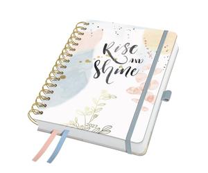SIGEL 7J608 Spiral diary Jolie 2027-1 year - approx. A5 - Soft Glimmer - 2 pages = 1 week - hardcover - 120 gsm - rose/grey/apricot/gold - 240 p. - FSC-certified