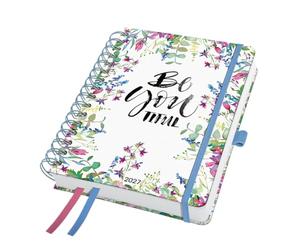 SIGEL 7J609 Spiral diary Jolie 2027-1 year - approx. A5 - Flower Parade - 2 pages = 1 week - hardcover - 120 gsm - pink/violet/green/blue - 240 p. - FSC-certified