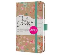 SIGEL 7J806 Weekly planner Jolie 2027-1 year - approx. A6 - Green Floral Serenity - 2 pages = 1 week - hardcover - 80 gsm - brown/green/pink/red - 174 p. - FSC-certified