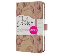 SIGEL 7J812 Weekly planner Jolie 2027-1 year - approx. A6 - Magnolia Dreams - 2 pages = 1 week - hardcover - 80 gsm - brown/pink/white - 174 p. - FSC-certified