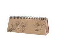 SIGEL 7J902 Desktop planner Jolie 2027-1 year - 1/2 A4 landscape - Black Magnolia - 2 pages = bottom week/top planning page - hardcover - 100 gsm - brown/black - 126 p. - FSC-certified