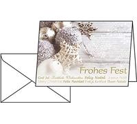 SIGEL A6 Christmas Cards | DS034, 25 cards with envelopes, Christmas decorations design, grey/beige/gold, easy to print