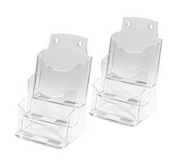 SIGEL Acrylic Tabletop brochure Holder 17.50 x 29 cm - Pack of 2 | LH132, tabletop or wall-mounted, 3 compartments, permanently UV-resistant, clear acrylic
